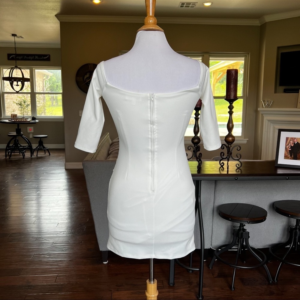 Midnight Doll Women’s Dress White Midi Bodycon fitted tight size 5 - Picture 7 of 15